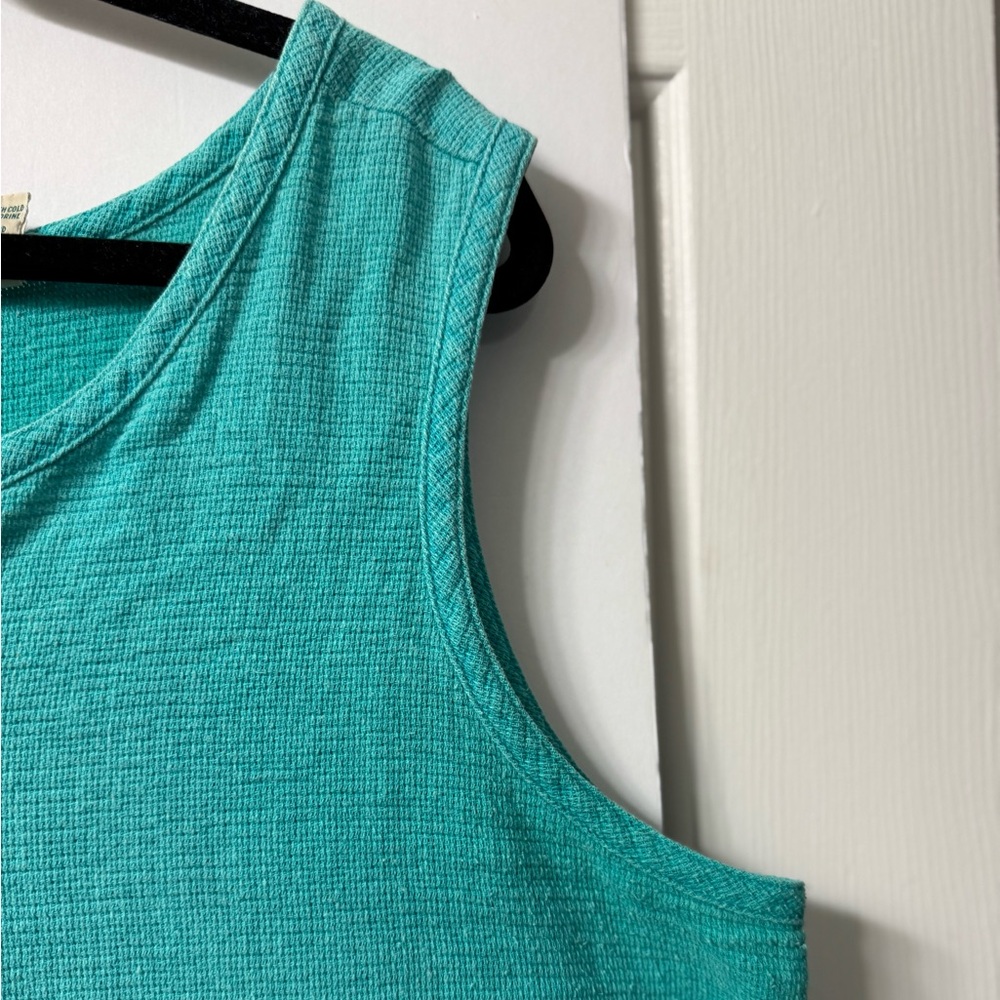 LL Bean, oversized tank, 20, aqua, boat neck w 2 button front, perfect condition - Picture 7 of 14